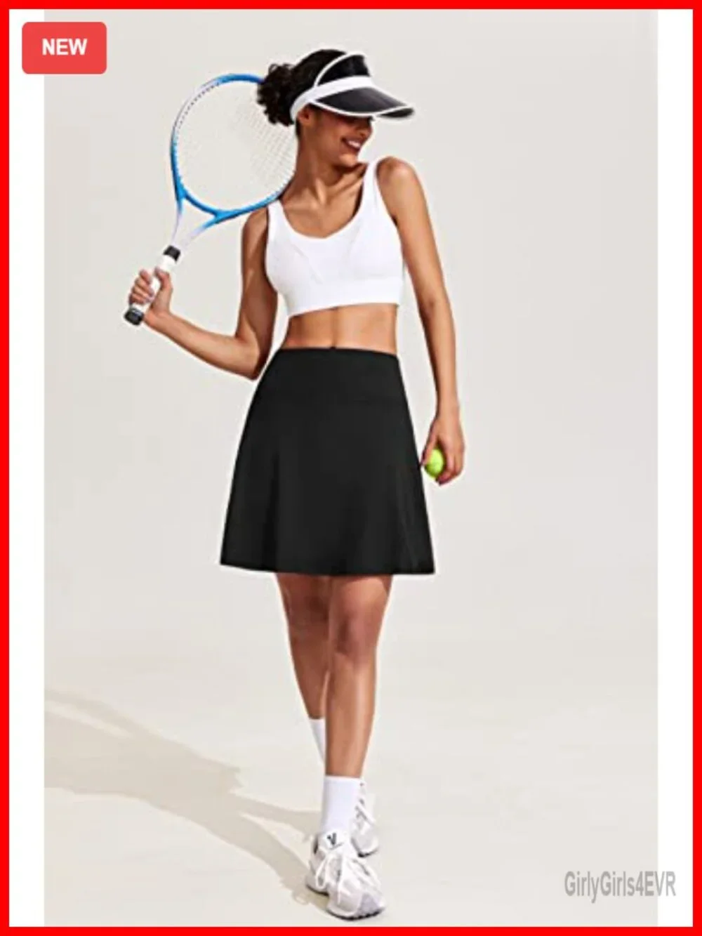 High Waist Pleated Golf Skort with Built-in Shorts and Pockets